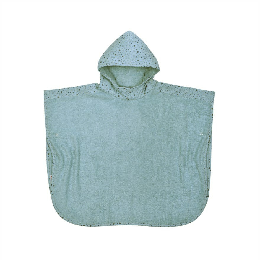 Wörner Südfrottier Sterne eisblau Bade-Poncho 120/75 cm