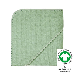  Wörner Südfrottier Kapuzenbadetuch BIO  "At Home helloliv" Gr. 80x80