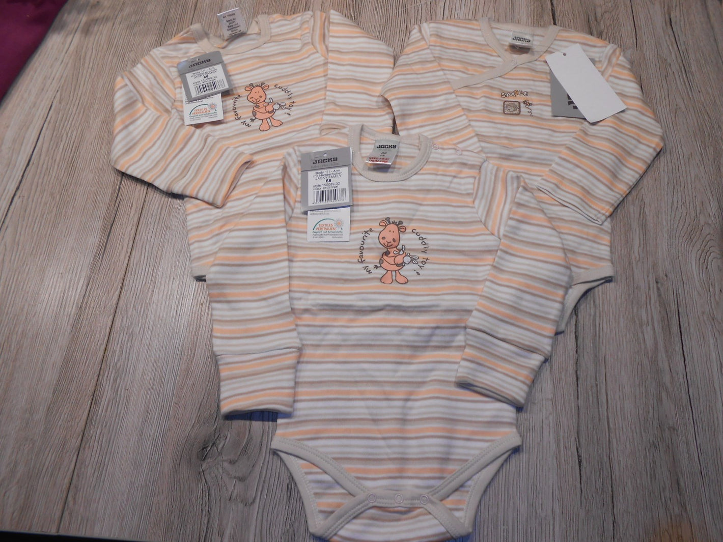  HAMMERANGEBOT 3 BODYS JACKY BABY NEUWARE  GR.68 STATT 25,99 nur 12,99 !!