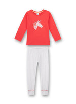 %% NEU Sanetta Mädchen langer Schlafanzug  2-tlg " Pferd" Gr. 92-116 %%