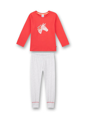 %% NEU Sanetta Mädchen langer Schlafanzug  2-tlg " Pferd" Gr. 92-116 %%