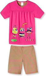 % STOP % REDUZIERT Schiesser Mädchen Schlafanzug kurz Shorty Monster NEU Gr.128