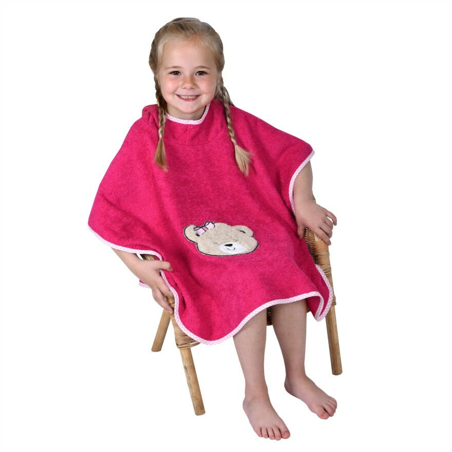 Wörner Südfrottier Teddykopf beere Bade-Poncho 120/75 cm