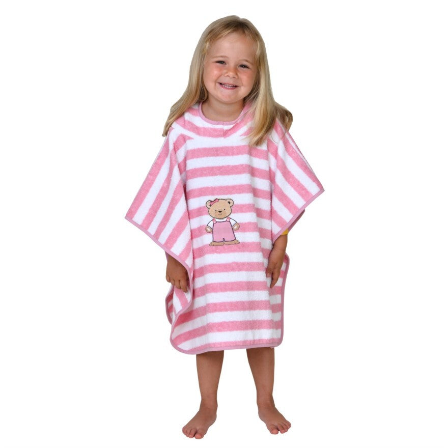 SONDERPREIS  Wörner Südfrottier Teddy Ringel Bade-Poncho 120/75 cm