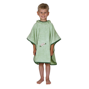 Wörner Südfrottier  Faultier Oliv Bade-Poncho 60x75 cm