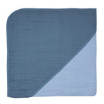 Musselin Uni Stahlblau Kapuzen-Badetuch Gr. 100x100 NEU und OVP