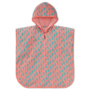 Schiesser Aqua Mädchen Badeponcho Poncho Bademantel apricot Gr. 92 - 140