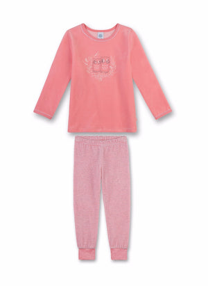 Sanetta Mädchen langer Schlafanzug "Eulen"  Nicky 2-tlg. rosa  Gr.98