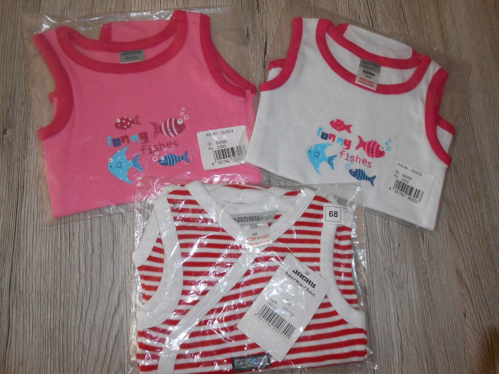  HAMMERANGEBOT 3 BODYS JACKY BABY NEUWARE  GR.62/68 STATT 28,99 nur 14,99 !!