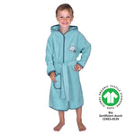 Wörner Südfrottier Wal Kristal Kinder Bademantel mit Kapuze Bio Gr.74-104