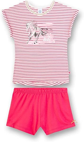 %% SANETTA  Schlafanzug Pferd  MÄDCHEN  KURZ NEU GR. 128 %%