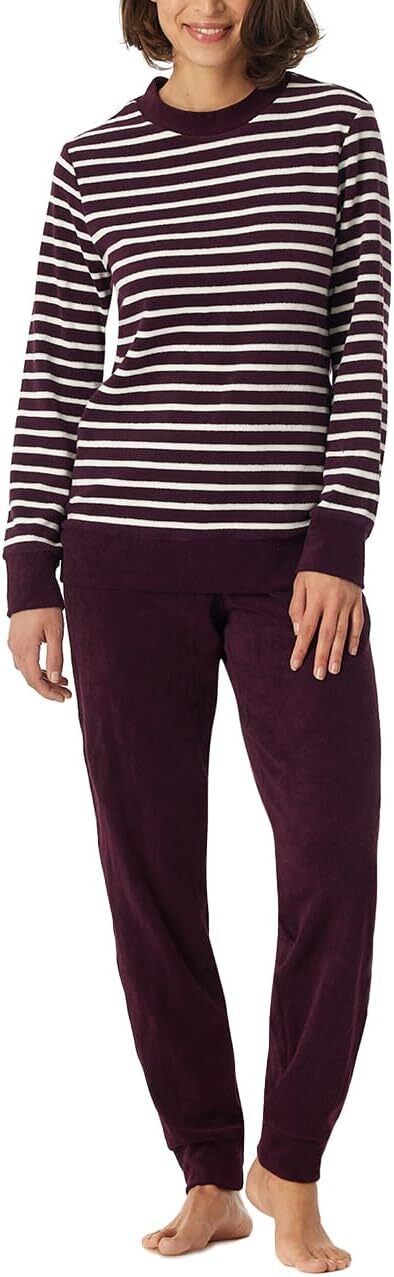 "SONDERPREIS"  Schiesser Damen Schlafanzug Pyjamaset Lila FROTTEE Gr 36 bis 50