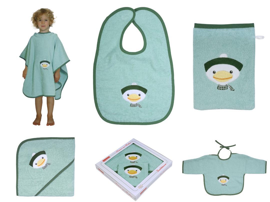 NEU Südfrottier Serie "Ente mint" Badetücher, Badeponcho, Lätzchen etc