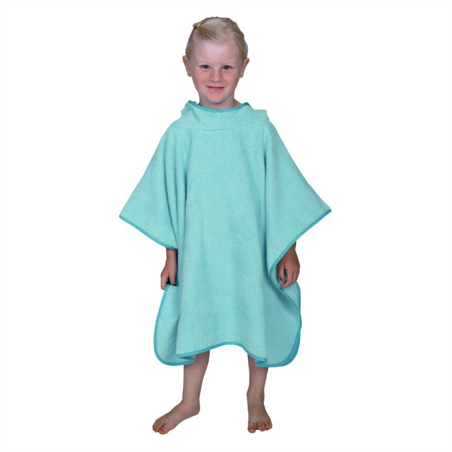 Wörner Südfrottier Uni blaugrün Bade-Poncho 120/75 cm