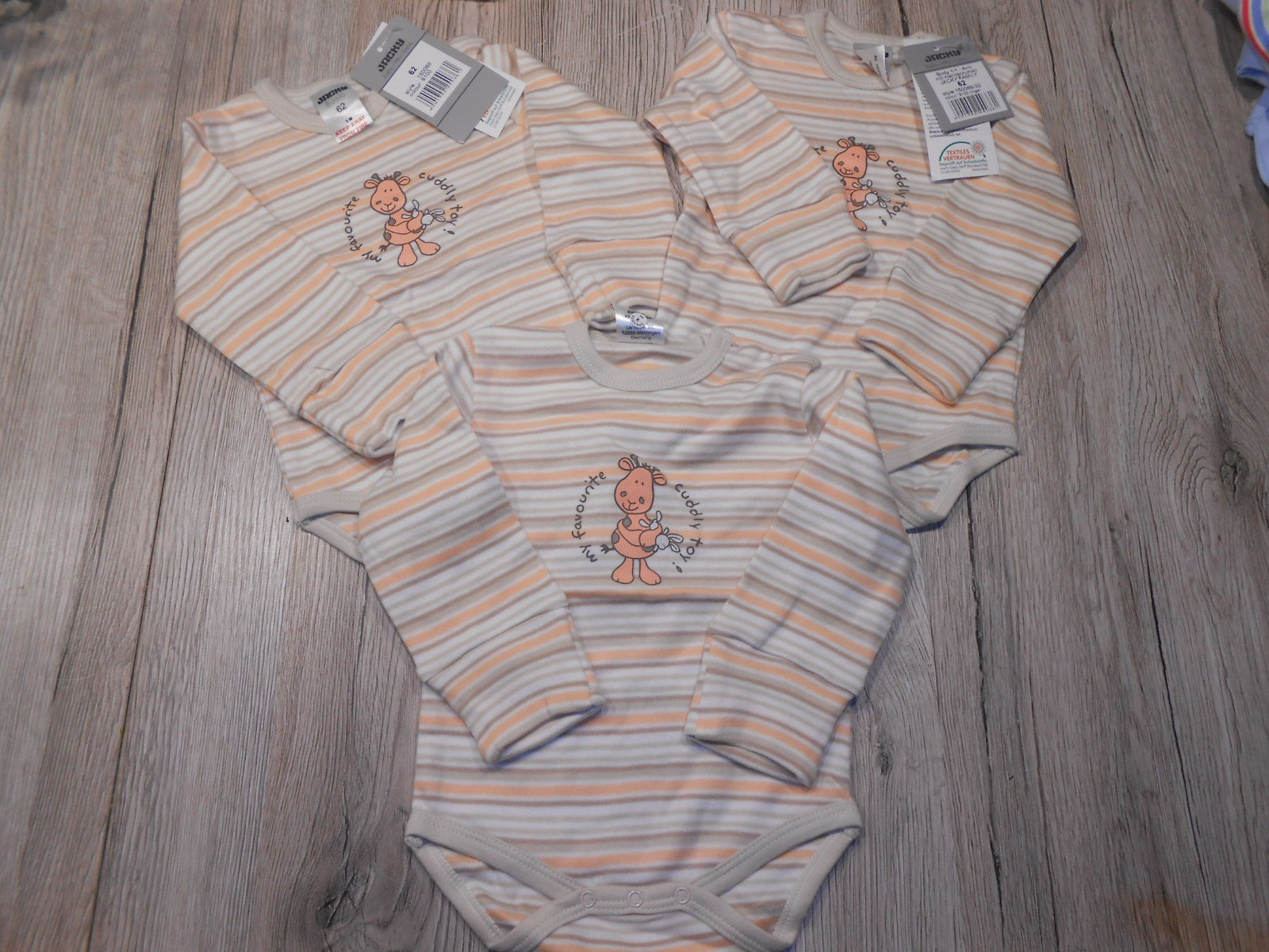  HAMMERANGEBOT 3 BODYS JACKY BABY NEUWARE  GR.62 STATT 25,99 nur 12,99 !!