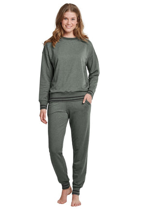 Schiesser Damen Sleep Lounge Anzug Pyjamaset Grau Gr 44 EDEL
