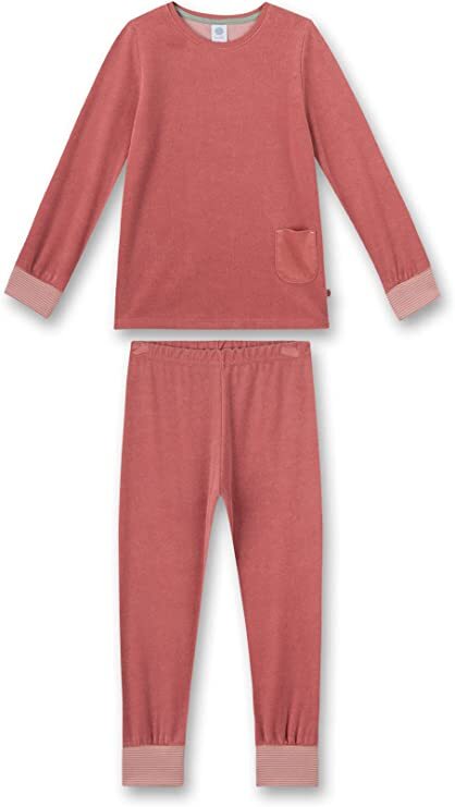 Sanetta Mädchen langer Frottee Schlafanzug BIO  "Rosa Woodlands" Gr.140,152,164