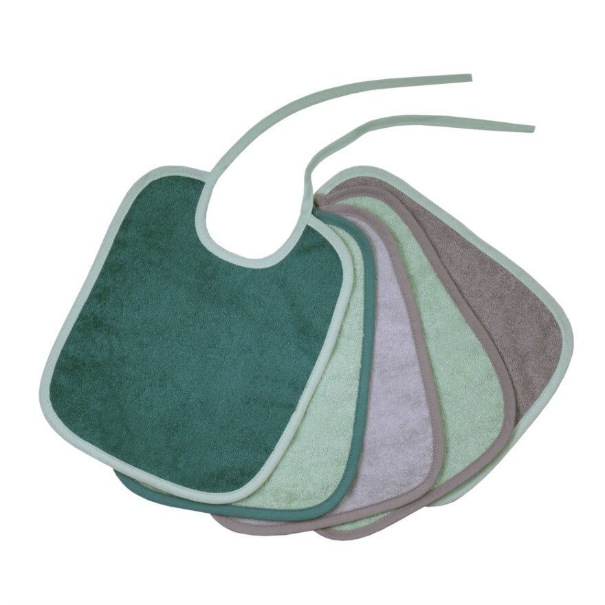 %%  Wörner Südfrottier Riesen-Lätzchen Größe 32/30 uni 5er Set Hellolive