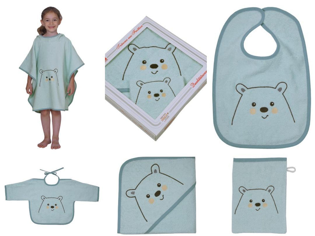 NEU Südfrottier Serie "Eisbär mint" Badetücher, Badeponcho, Lätzchen etc