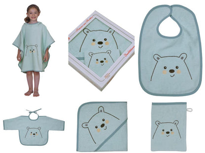 NEU Südfrottier Serie "Eisbär mint" Badetücher, Badeponcho, Lätzchen etc
