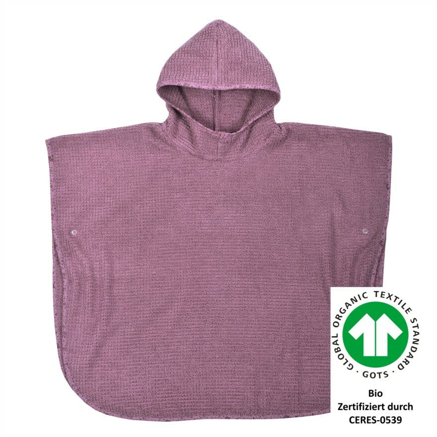 Wörner Südfrottier  At home mauve BIO Bade-Poncho 60x75 cm