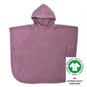 Wörner Südfrottier  At home mauve BIO Bade-Poncho 60x75 cm