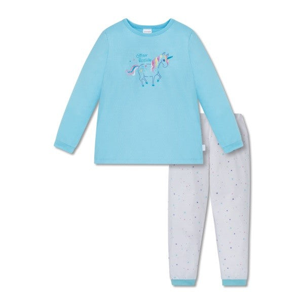 Schiesser Mädchen langer Schlafanzug  2-tlg  Einhorn Rosalie Gr. 92 