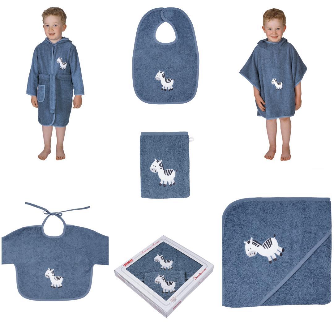 NEU Südfrottier Serie "Zebra dunkelblau" Badetücher, Badeponcho, Lätzchen etc
