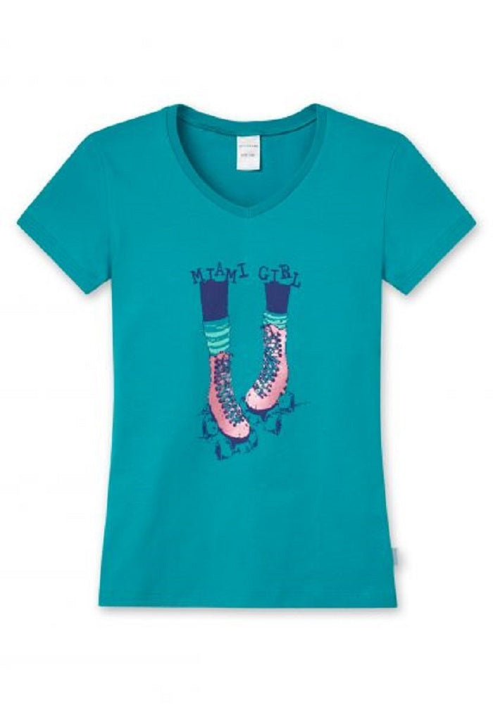 Schiesser Mädchen kurzarm Shirt T-Shirt "Miami Girl" Gr. 128-140  