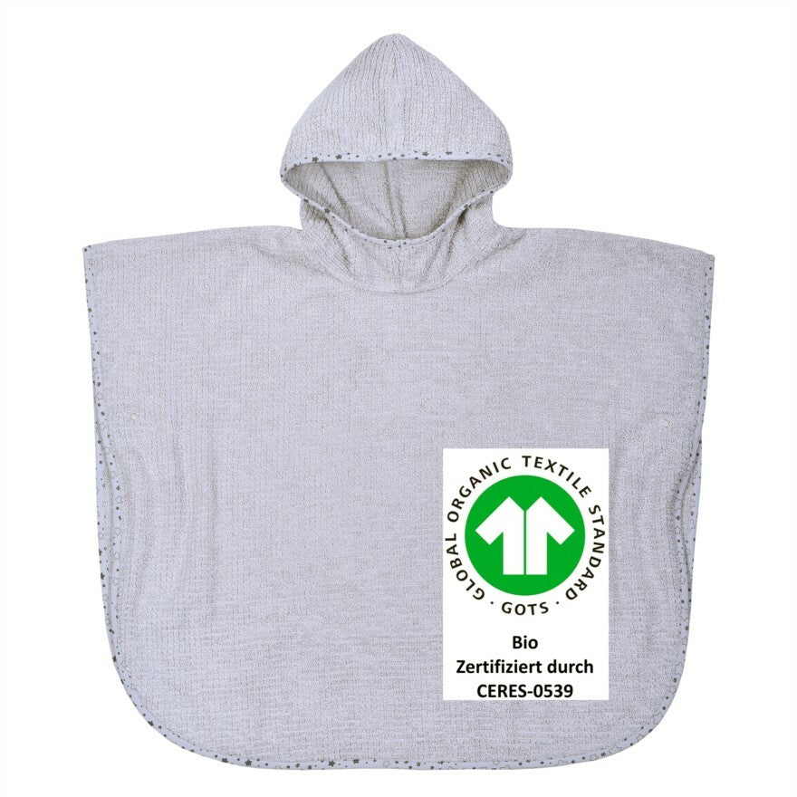 Wörner Südfrottier  At home hellgrau BIO Bade-Poncho 60x75 cm