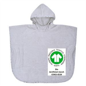 Wörner Südfrottier  At home hellgrau BIO Bade-Poncho 60x75 cm