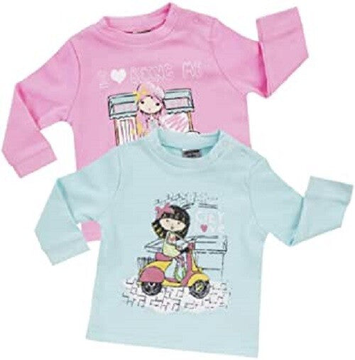 Jacky Baby 2er-Pack Sweater  langarm " Hugs " rosa Gr. 62-92