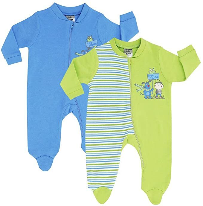 Jacky Baby 2er-Pack Schlafanzug Strampler langarm  Gr. 50/56