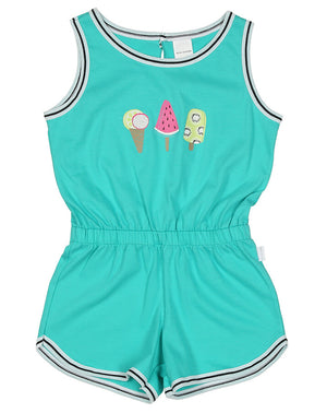 Schiesser Mädchen Jumpsuit Schlafanzug kurz Overall mint Gr. 116