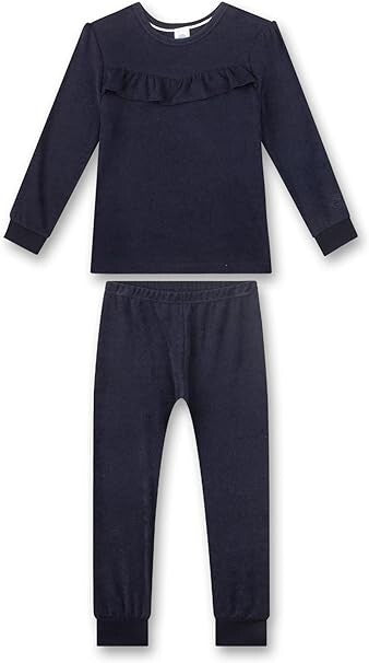 Sanetta Mädchen langer Frottee Schlafanzug   dunkelblau Gr.152