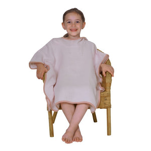 Wörner Südfrottier Musselin Uni lachsrosa-erika Bade-Poncho 120/75 cm