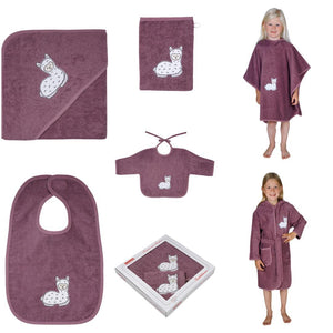 NEU Südfrottier Serie "Lama mauve" Badetücher, Badeponcho, Lätzchen etc