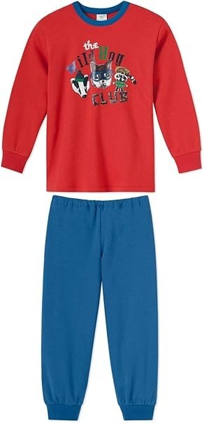 Schiesser langer roter  Jungen  Schlafanzug "The wild hog club" NEU Gr.98
