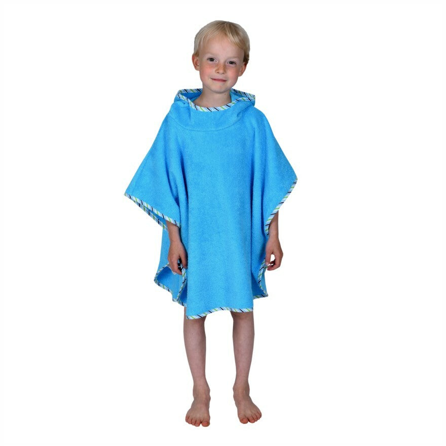 Wörner Südfrottier Uni aqua Bade-Poncho 120/75 cm