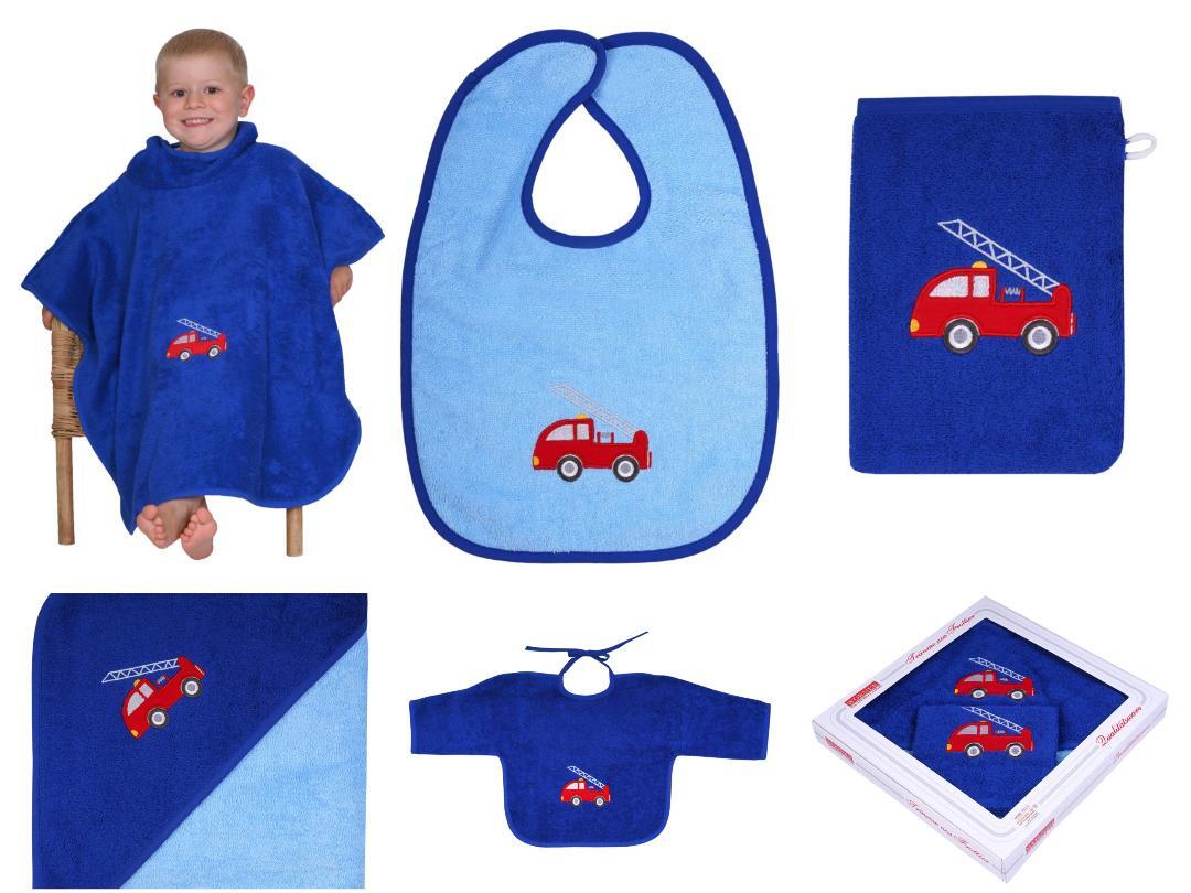 NEU Südfrottier Serie "Feuerwehr royalblau" Badetücher, Badeponcho, Lätzchen etc