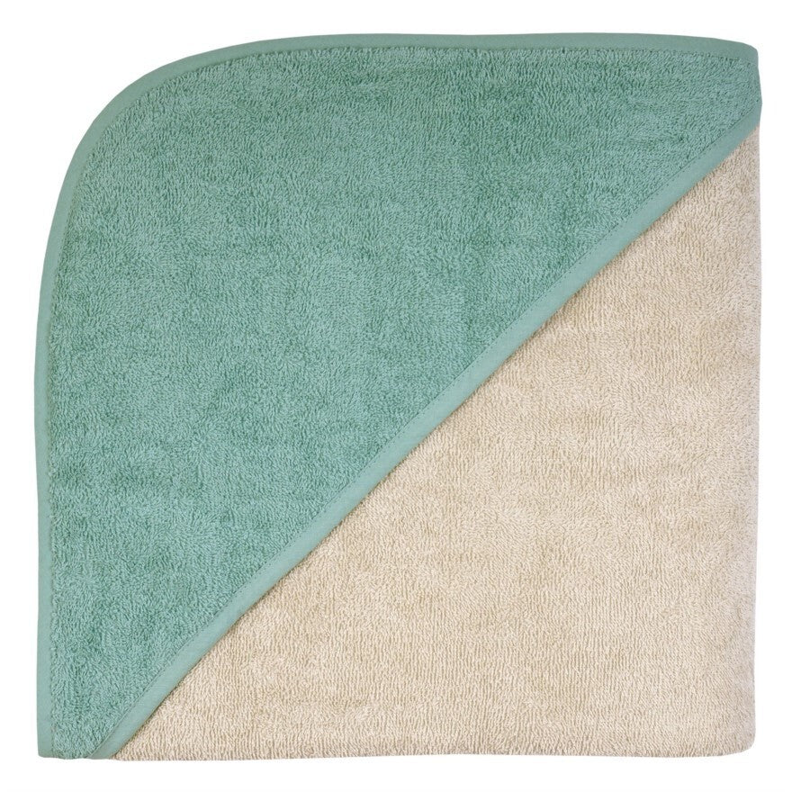 Wörner Südfrottier Riesen Kapuzenbadetuch Gr.100x100 Uni greige Eisblau NEU