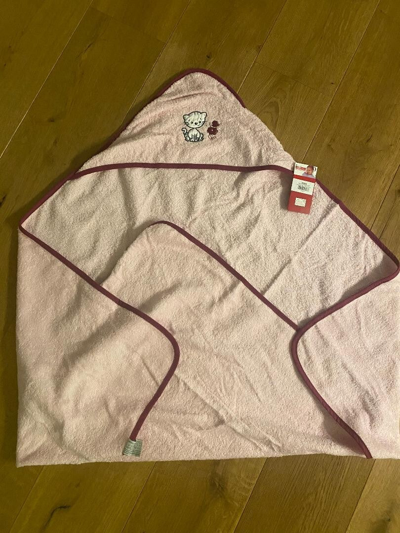 Wörner Südfrottier Katze Rosa Bade-Poncho 120/75 cm