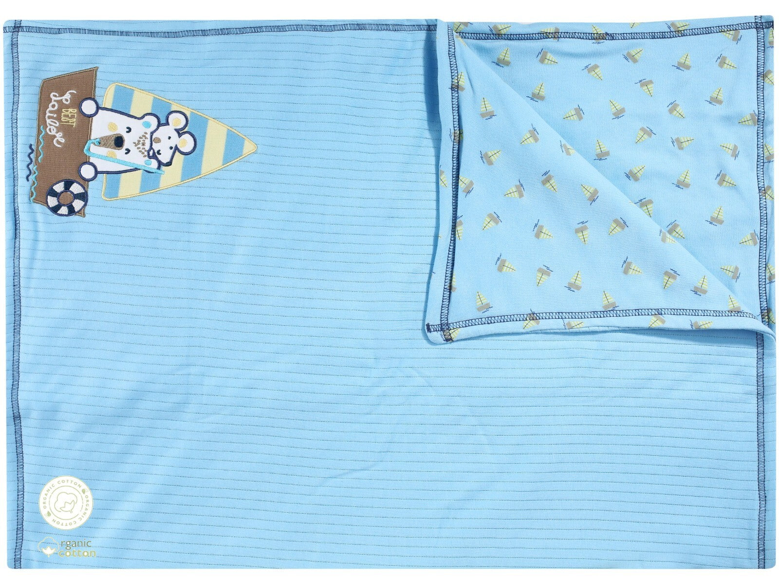 Jacky Baby DECKE 100 CM X 70 CM 60G WATTIERUNG BEACH FRIENDS (ORGANIC COTTON)