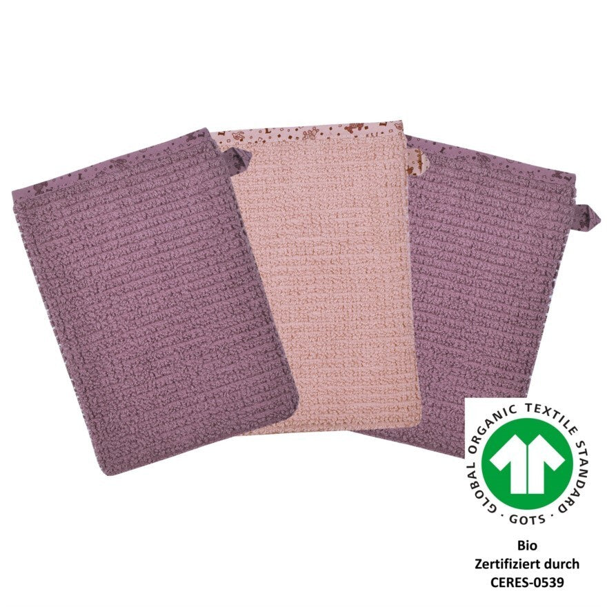 WÖRNER SÜDFROTTIER At home blau Waschhandschuh 3er Set 15 x 21 cm