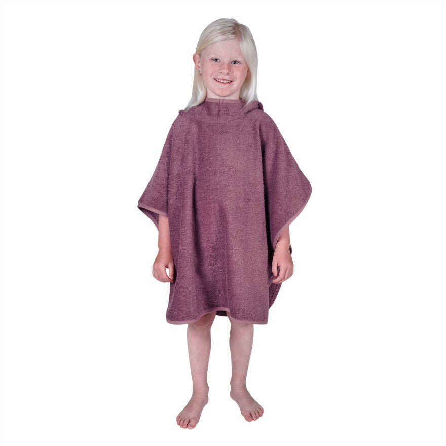 Wörner Südfrottier Uni mauve Bade-Poncho 120/75 cm
