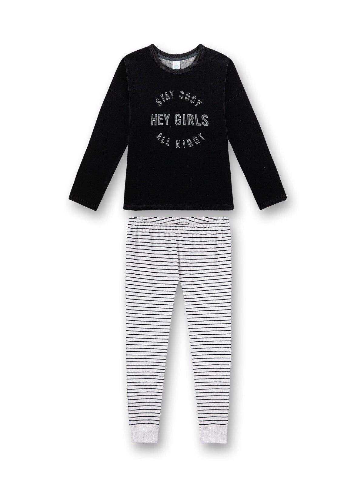 Sanetta Mädchen Schlafanzug  schwarz/weiß Nicky  Gr.140