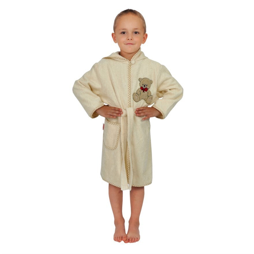 SONDERPREIS Wörner Südfrottier "Teddy Natur"  Bademantel Gr.98/104 NEU