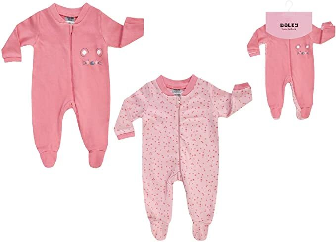 Jacky Baby 2er-Pack Schlafanzug Mädchen1-tlg langarm "Mäuschen"  Gr.86-92