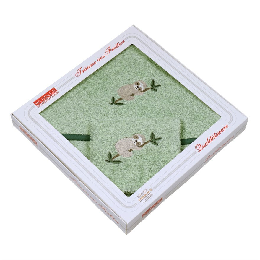 NEU Südfrottier Serie "Faultier helloliv" Badetücher, Badeponcho, Lätzchen etc