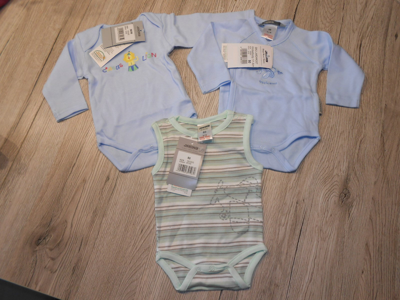 HAMMERANGEBOT 3 BODYS JACKY BABY NEUWARE  GR. 50/56 STATT 25,99 nur 10,99 !!